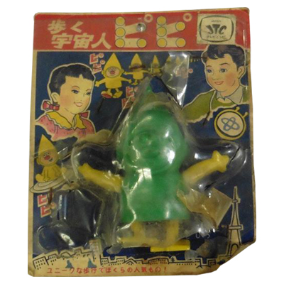 ジュニア 歩く 宇宙人ピピ ゼンマイ ブリキ 約9cm/ゼンマイ おもちゃ