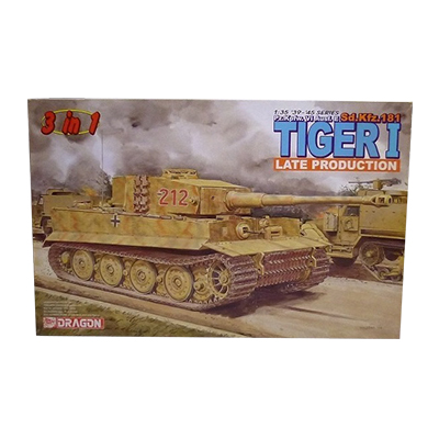ドラゴン 1/35 TIGER Ⅰ ティーガー I 後期型 3in1 金属砲身 砲弾付