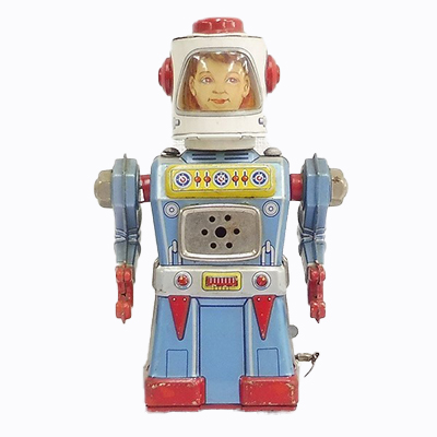 アオシン ブリキ スペースロボット チャイムトルーパー ゼンマイ