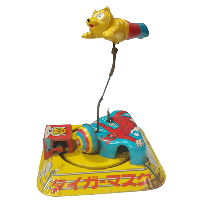 ヨネザワ ブリキ タイガーマスク でんしゃ廻り ゼンマイ