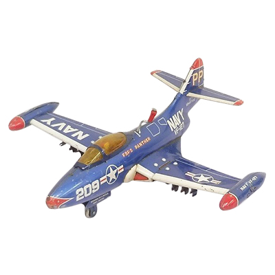 ヨネザワ ブリキ F9F-5 パンサー U.S.NAVY フリクション /ブリキの戦闘機