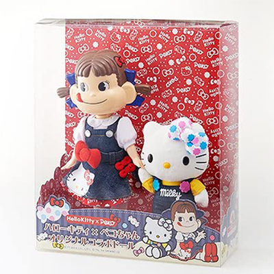 ハローキティ×ペコちゃん オリジナルコラボドール 不二家 サンリオ