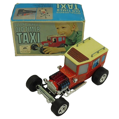 オールドタイマータクシー OLD TIMER TAXI アルプス ブリキ 電動 約26cm
