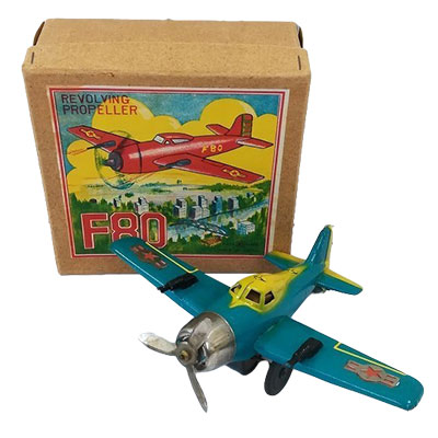 戦闘機 F80 REVOLVING PROPELLER フリクション ブリキ 萬代屋