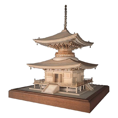 石山寺 多宝塔 国宝 木製建築模型 35224 ウッディジョー 1/50